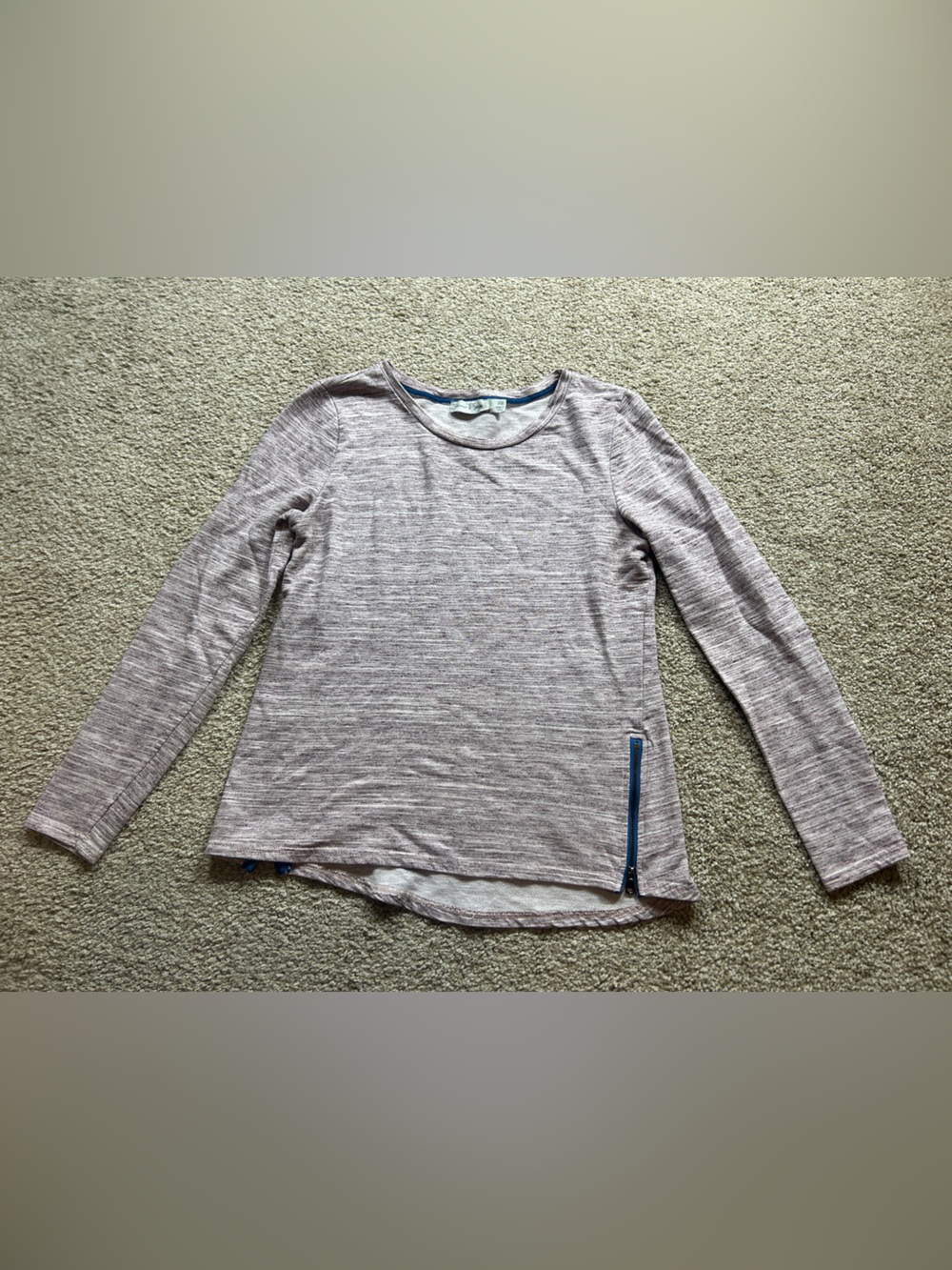 Summer & Sage Women's Heather Gray Long Sleeve Knit Top Side Zip Size XS